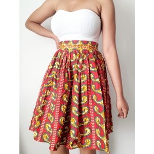 African Print Skirt, Size M,
